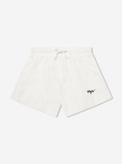 MSGM 女童喇叭短裤（白色）