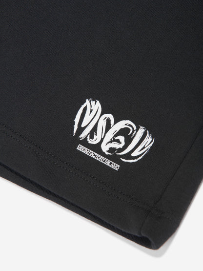 MSGM 男童黑色羊毛百慕大短裤