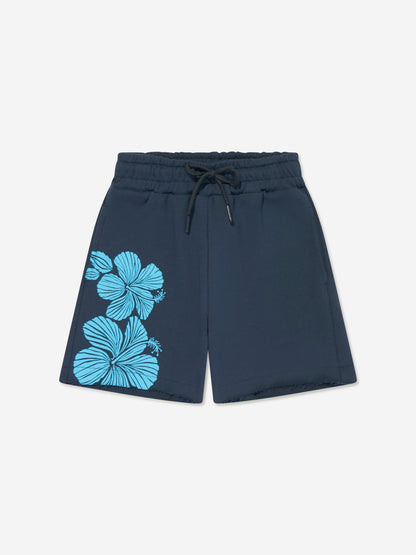 MSGM 男童海军蓝羊毛百慕大短裤