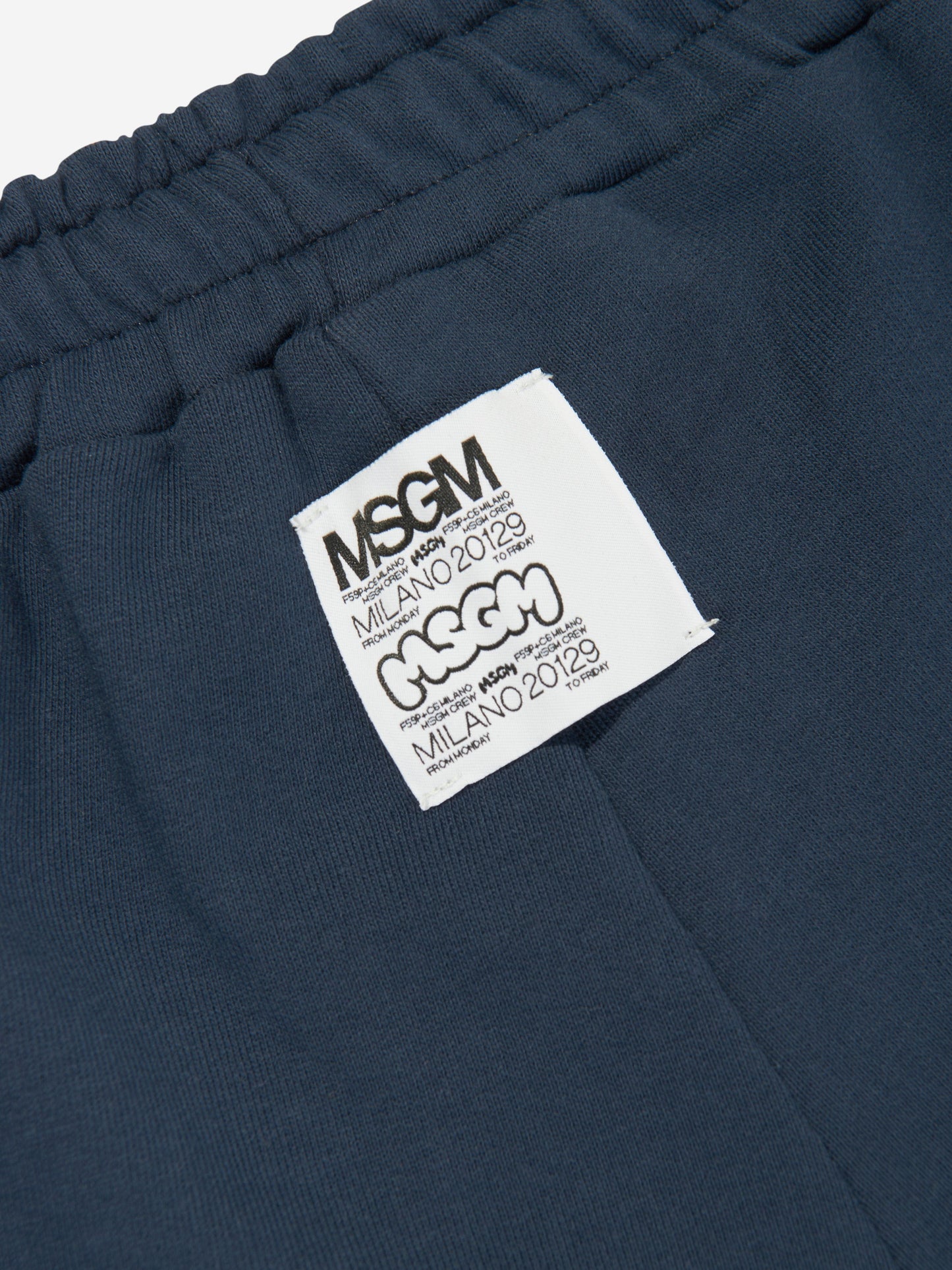MSGM 男童海军蓝羊毛百慕大短裤