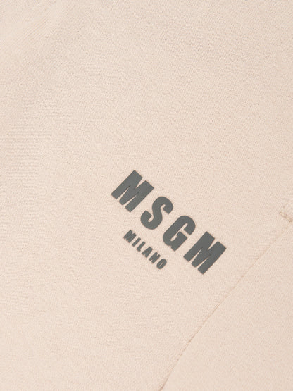 MSGM 男童羊毛慢跑裤（米色）