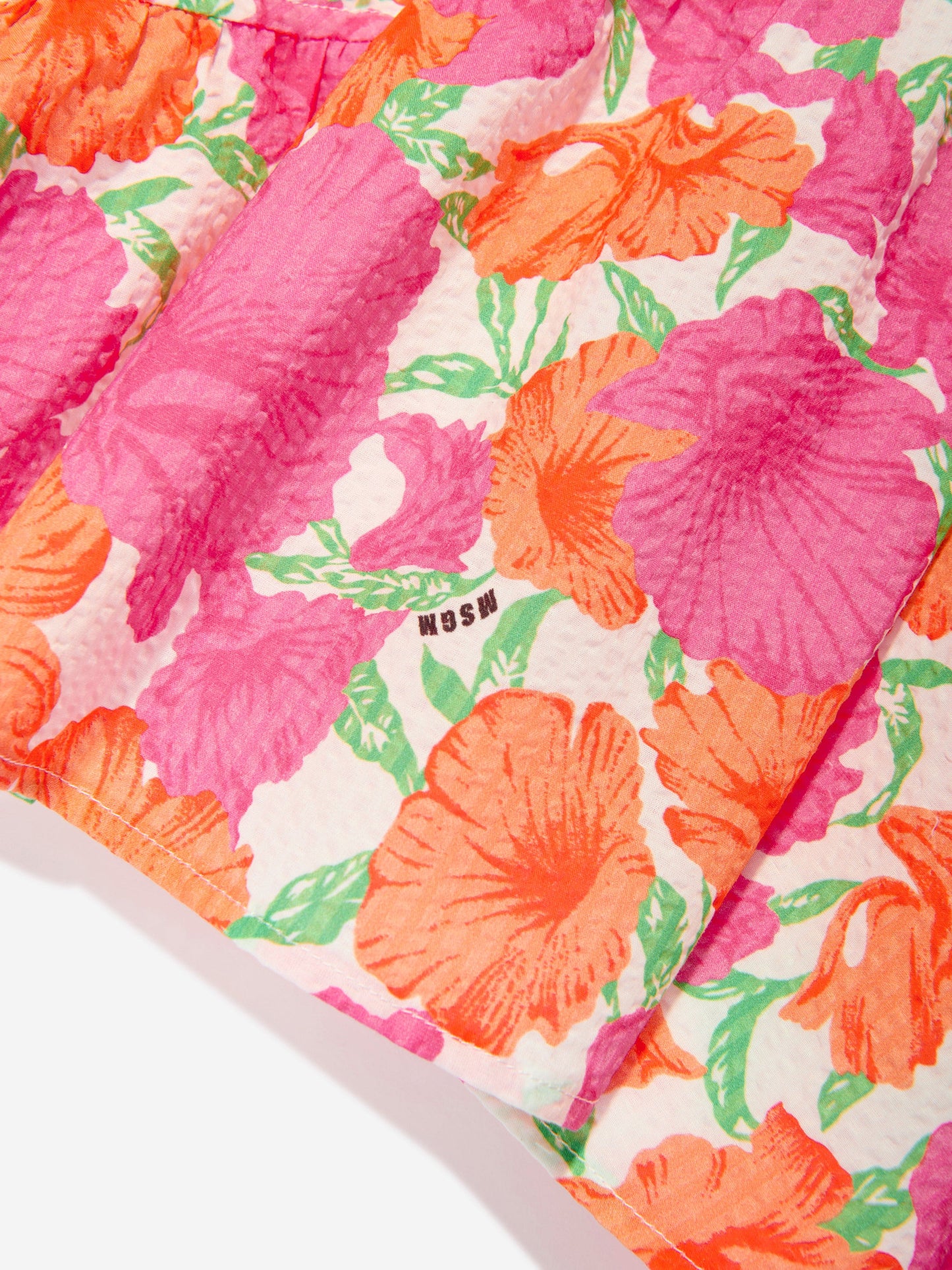 MSGM 女童泡泡纱连衣裙（粉色）