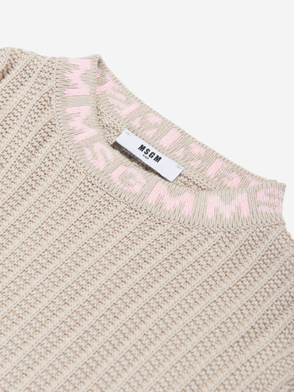 MSGM 女童针织套衫（米色）