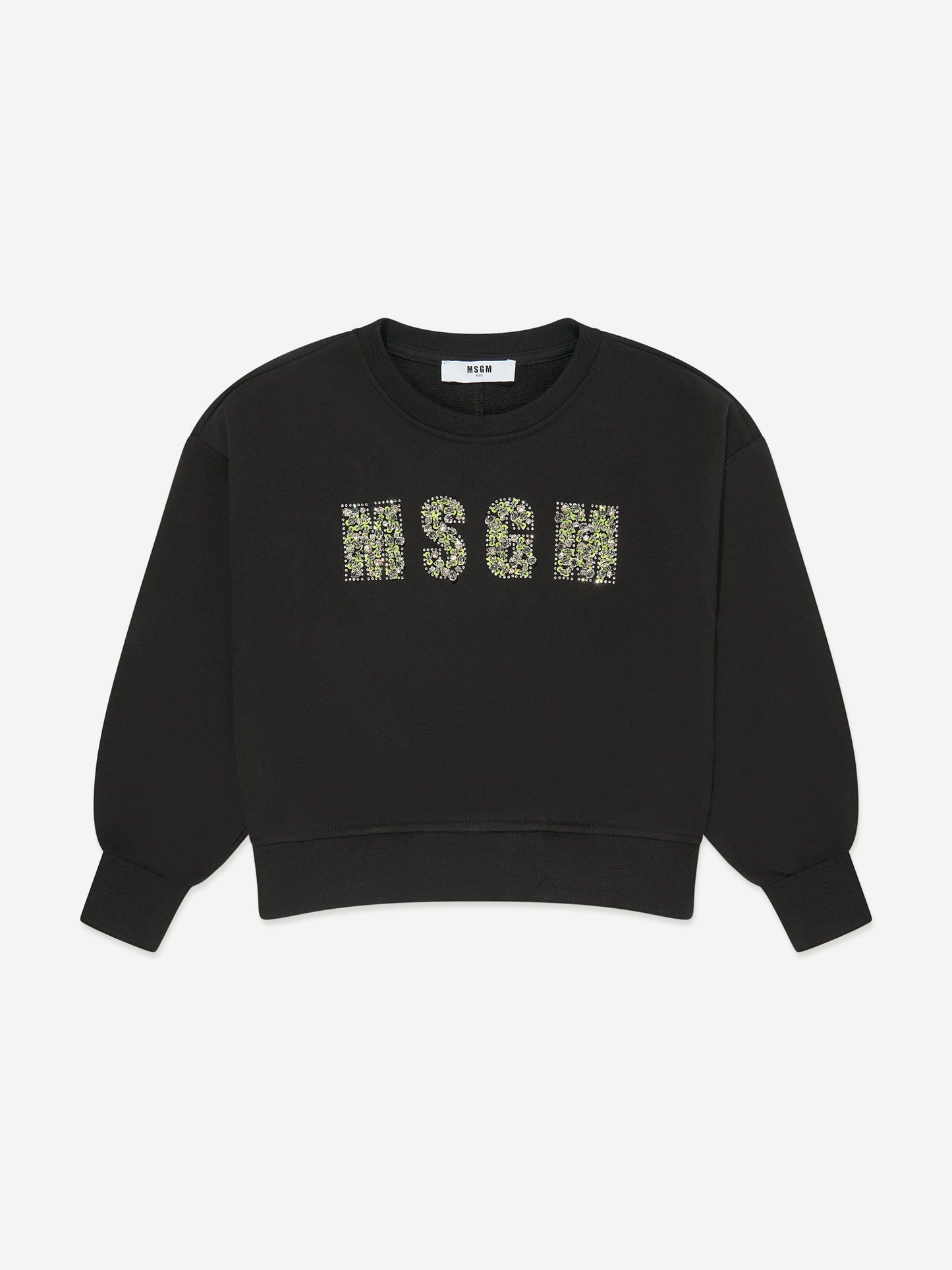 MSGM 女童黑色徽标运动衫