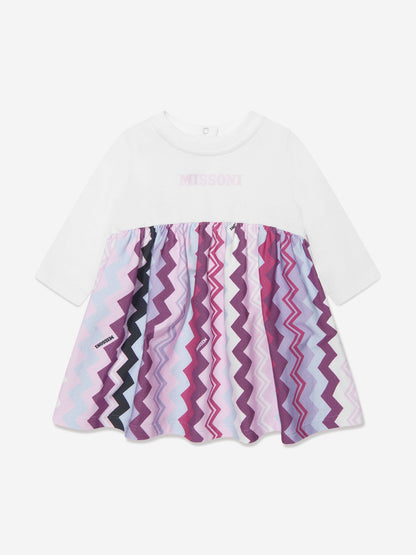 Missoni 女婴粉色之字形连衣裙