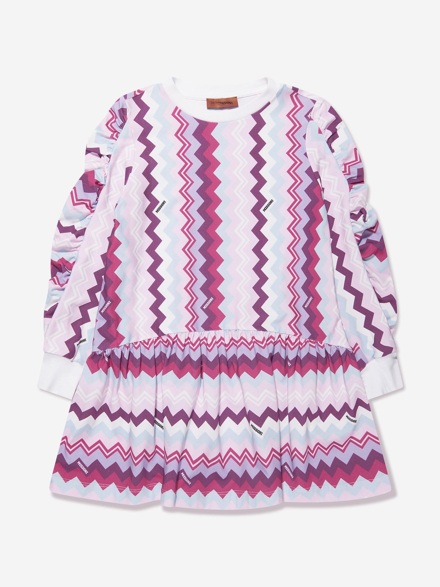Missoni 女童粉红色之字形连衣裙