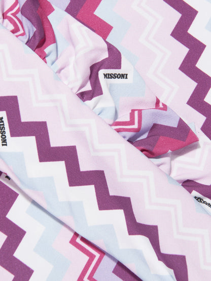 Missoni 女童粉红色之字形连衣裙