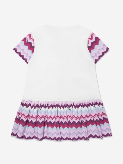 Missoni 女童白色之字形针织连衣裙