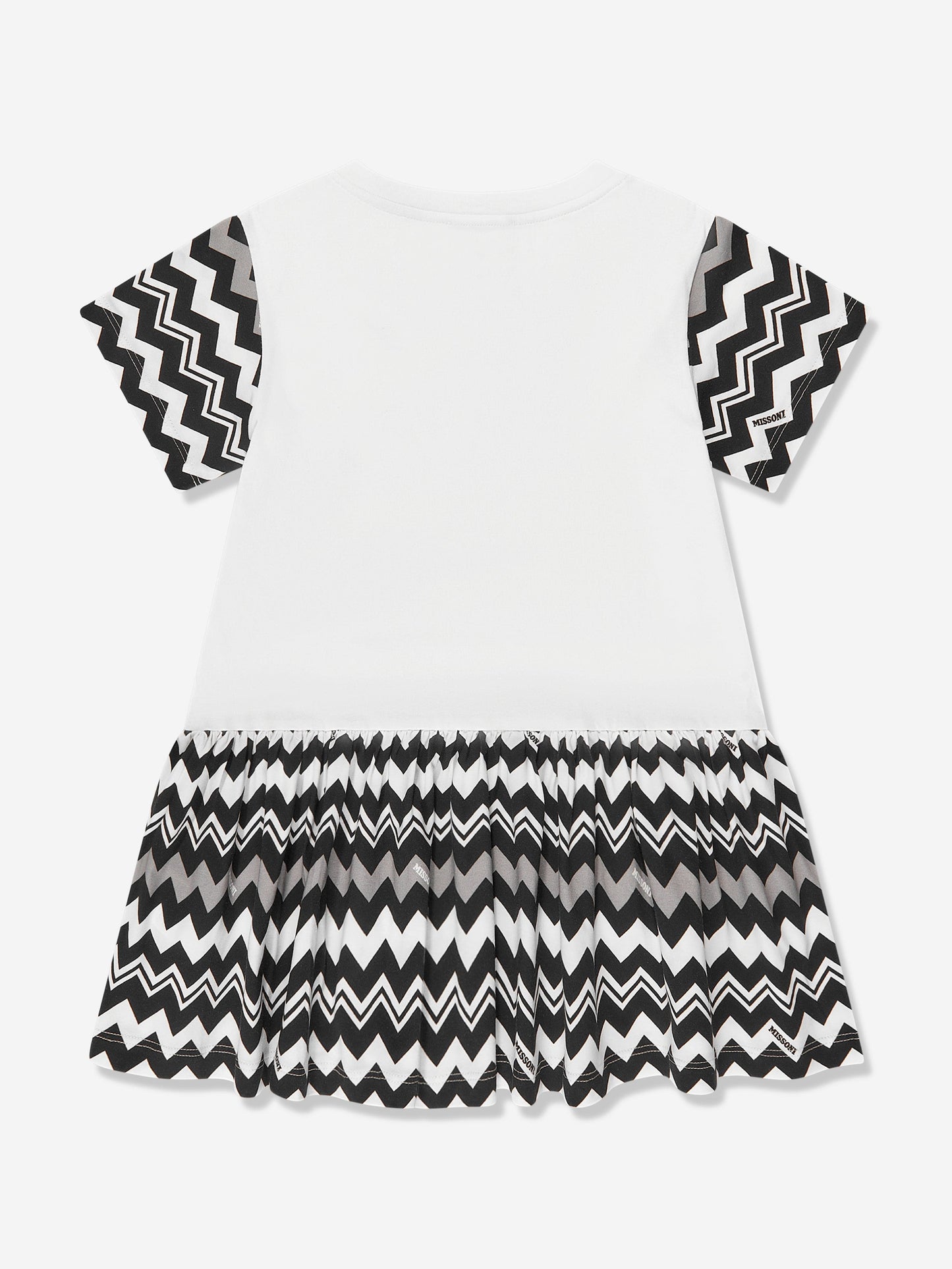 Missoni 女童白色之字形连衣裙