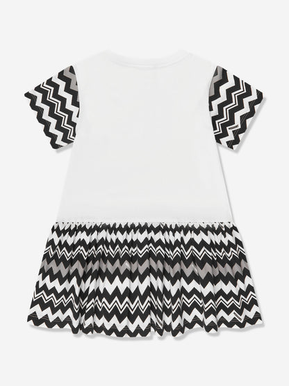 Missoni 女童白色之字形连衣裙
