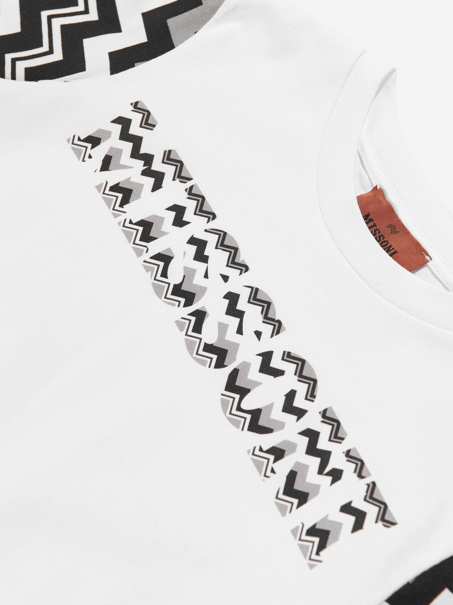 Missoni 女童白色之字形连衣裙
