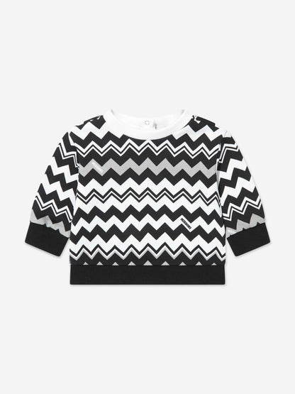 Missoni 男婴黑色锯齿形运动衫