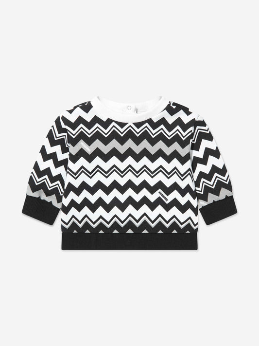 Missoni 男婴黑色锯齿形运动衫
