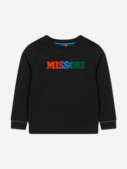 Missoni 男童黑色徽标运动衫