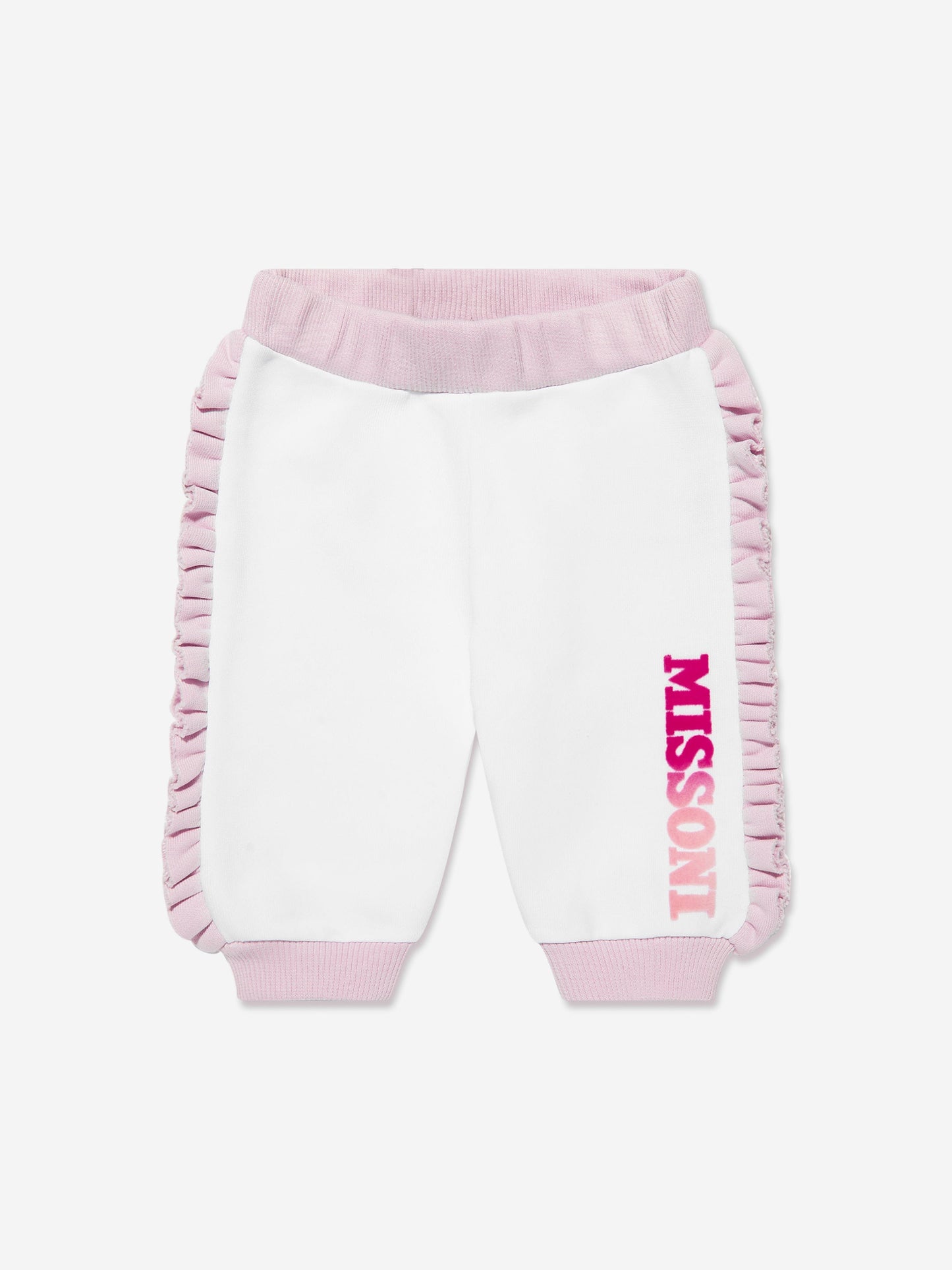 Missoni 女童白色徽标慢跑裤