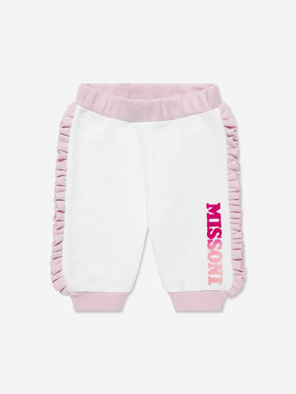 Missoni 女童白色徽标慢跑裤