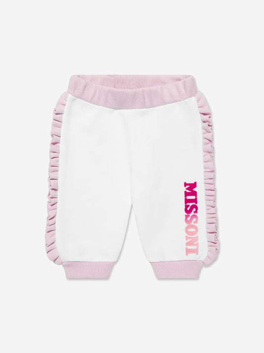 Missoni 女童白色徽标慢跑裤