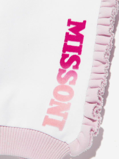Missoni 女童白色徽标慢跑裤