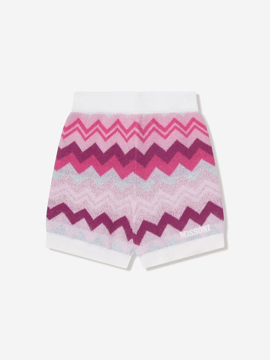 Missoni 女童锯齿形针织短裤（粉色）