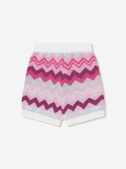 Missoni 女童锯齿形针织短裤（粉色）