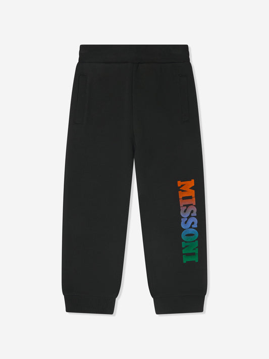 Missoni Kids 徽标慢跑裤（黑色）