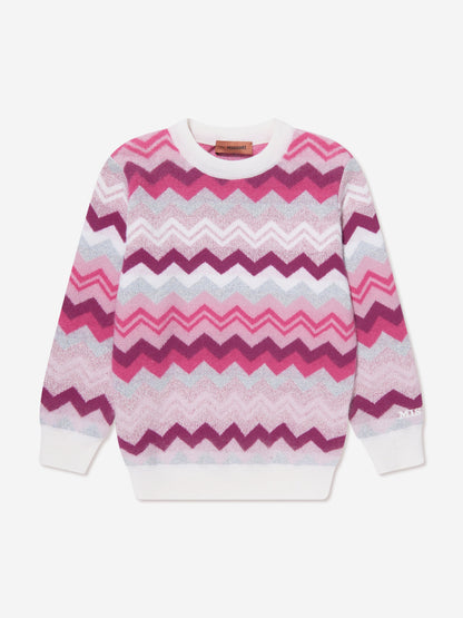 Missoni 女童锯齿形套衫（粉色）