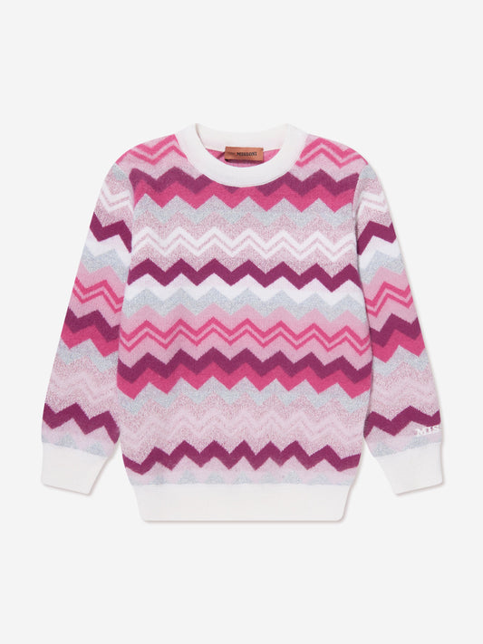Missoni 女童锯齿形套衫（粉色）