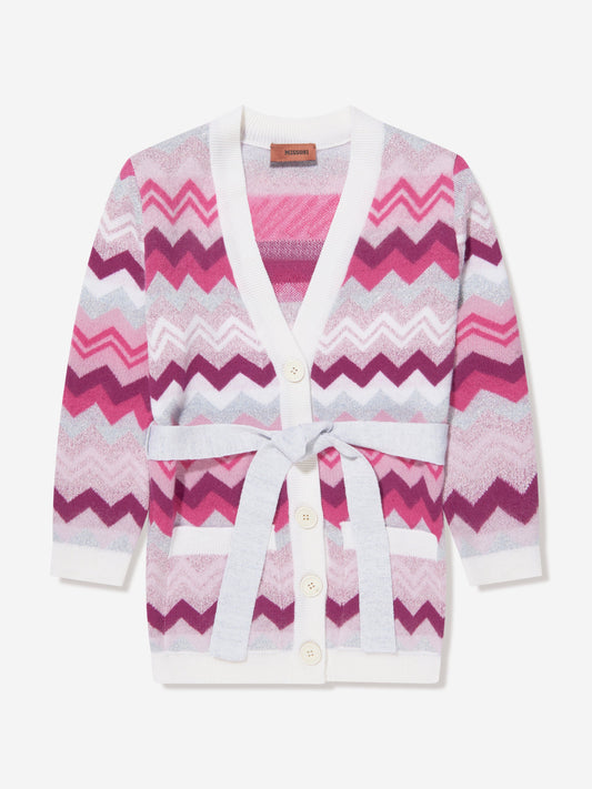 Missoni 女童锯齿形开衫（粉色）