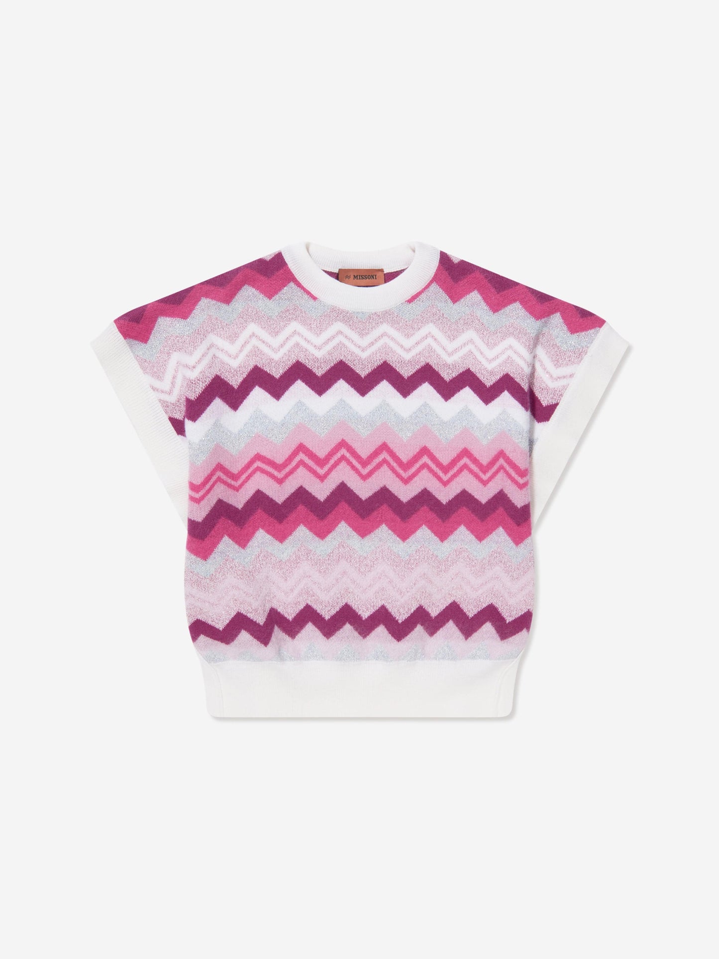Missoni 女童锯齿形针织背心（粉色）