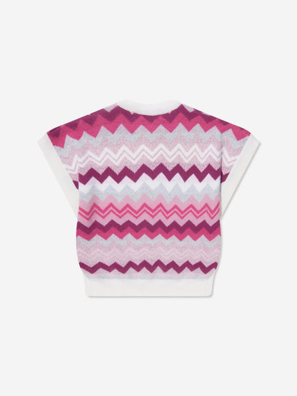 Missoni 女童锯齿形针织背心（粉色）