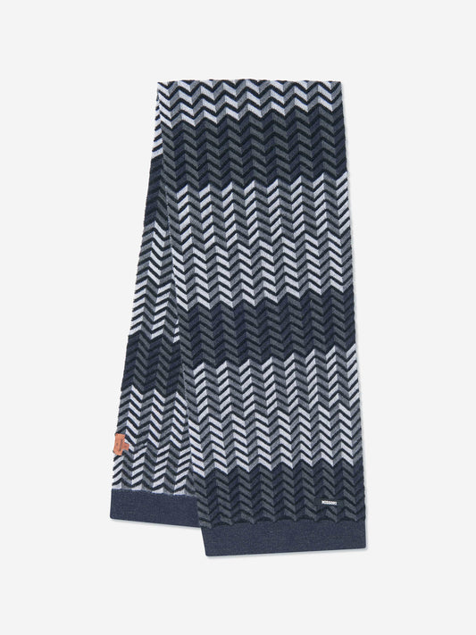 Missoni Boys 黑色锯齿形羊毛围巾