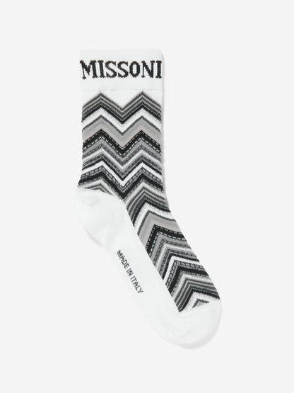 Missoni 儿童锯齿形袜子（黑色）