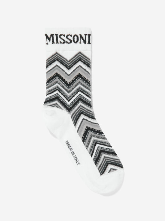 Missoni 儿童锯齿形袜子（黑色）