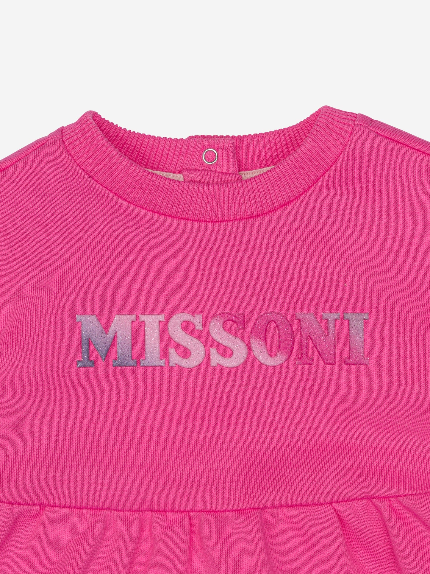 Missoni 女婴粉红色针织连衣裙配短裤