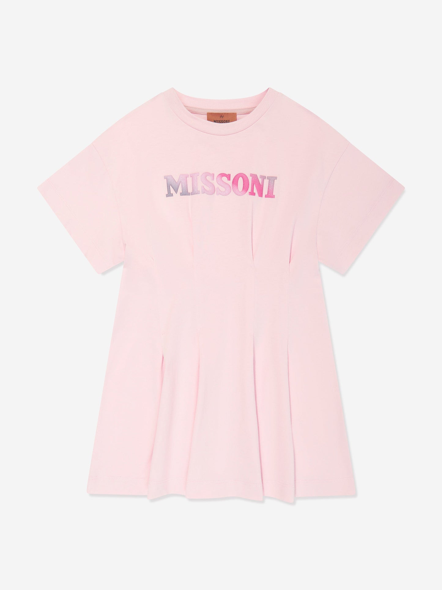 Missoni 女童粉色徽标平纹连衣裙