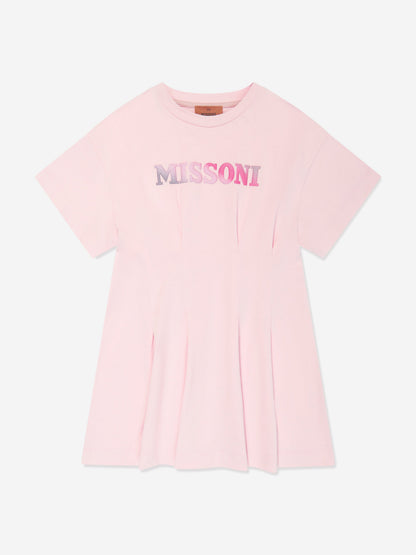 Missoni 女童粉色徽标平纹连衣裙