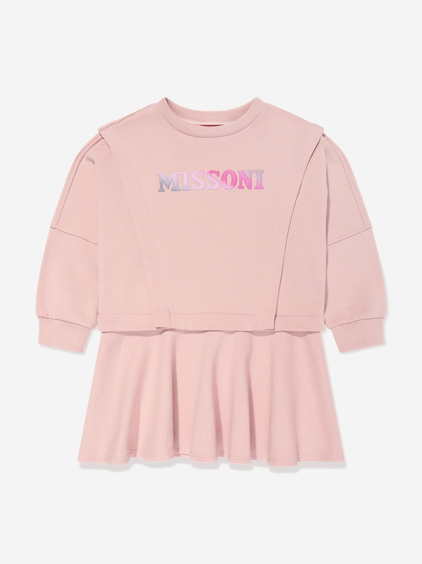 Missoni 女童粉色徽标毛衣裙