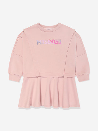 Missoni 女童粉色徽标毛衣裙