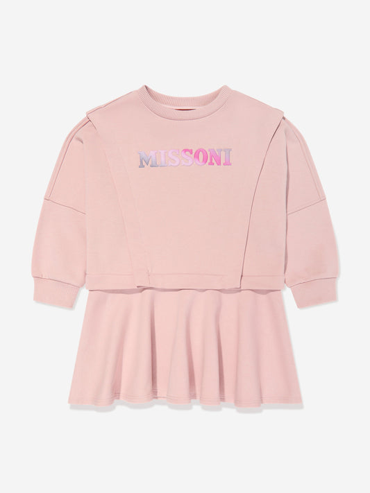 Missoni 女童粉色徽标毛衣裙