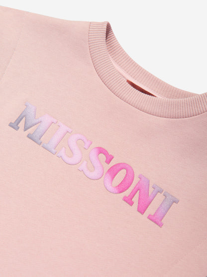 Missoni 女童粉色徽标毛衣裙
