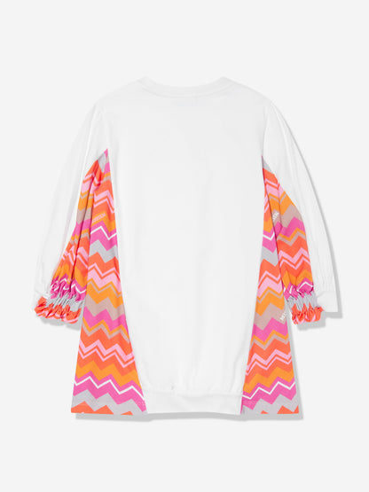 Missoni 女童之字形徽标毛衣裙（白色）