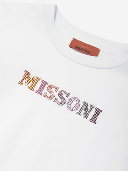 Missoni 女童之字形徽标毛衣裙（白色）