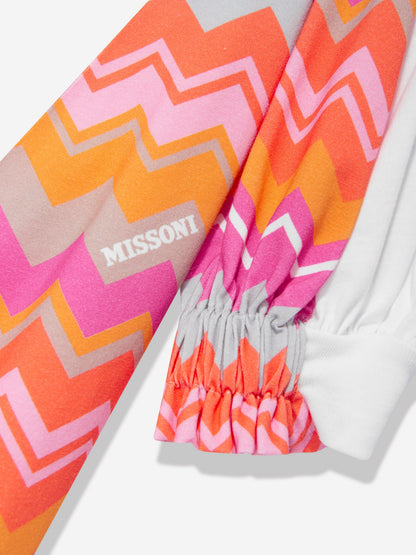 Missoni 女童之字形徽标毛衣裙（白色）