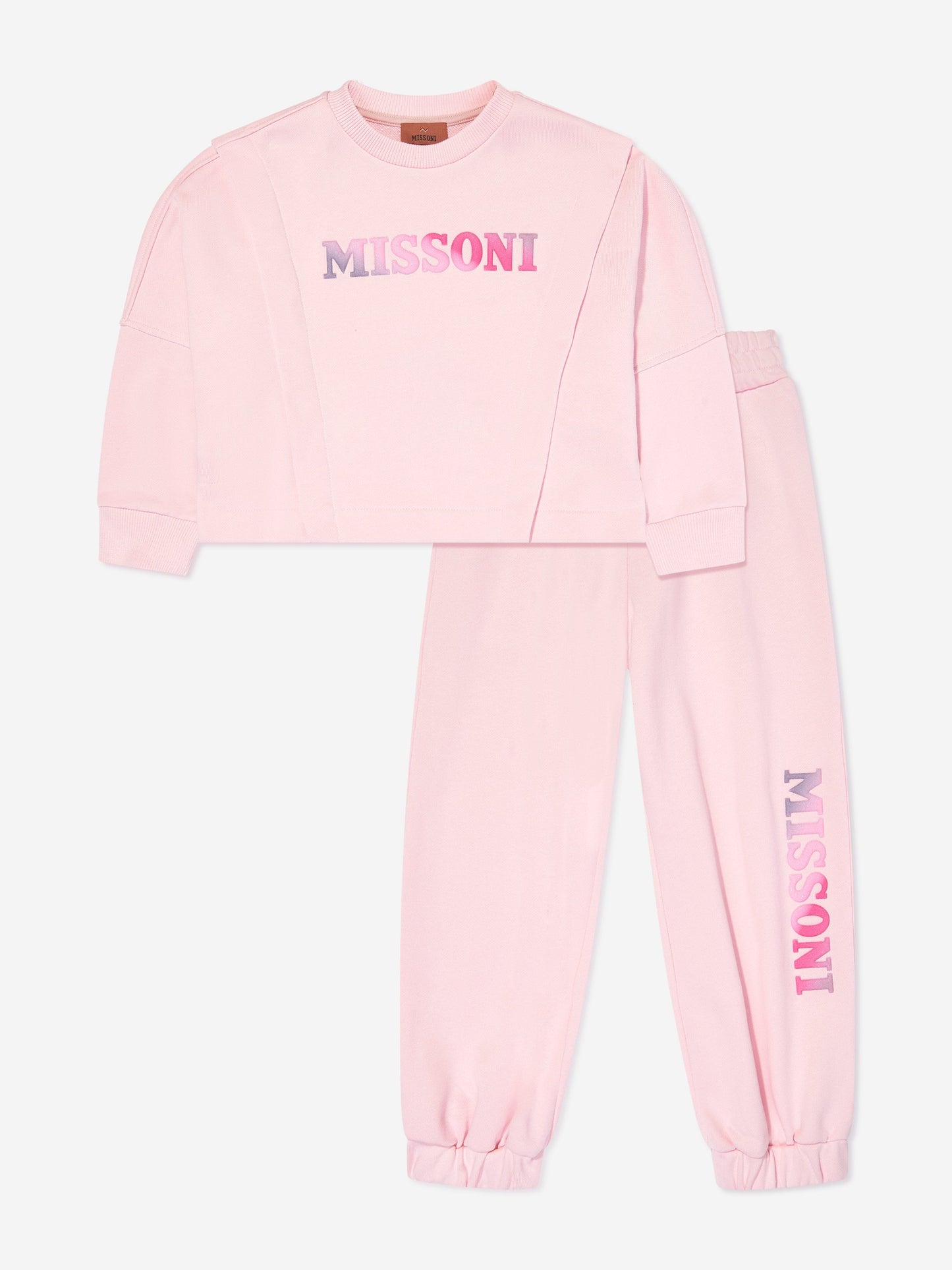 Missoni 女童粉色徽标运动服