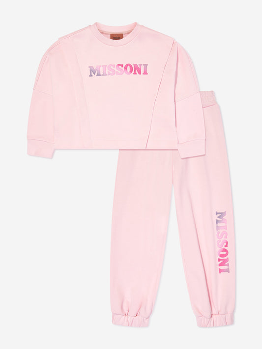 Missoni 女童粉色徽标运动服