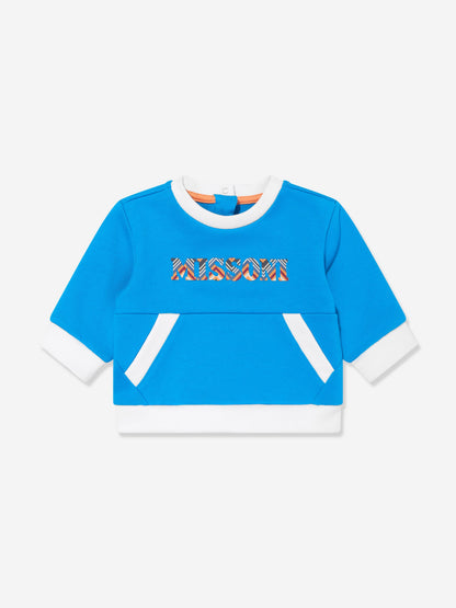 Missoni 男婴蓝色徽标运动衫