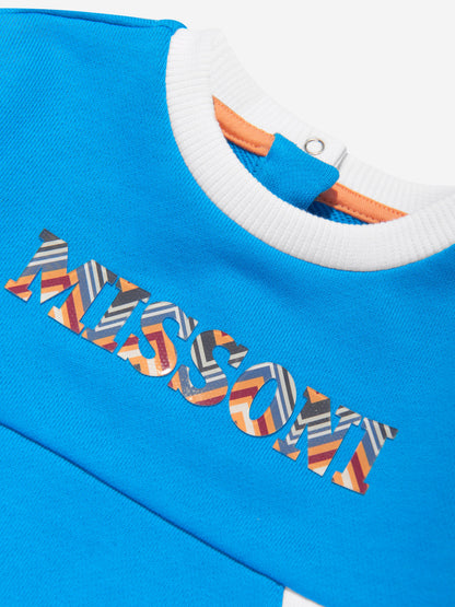 Missoni 男婴蓝色徽标运动衫