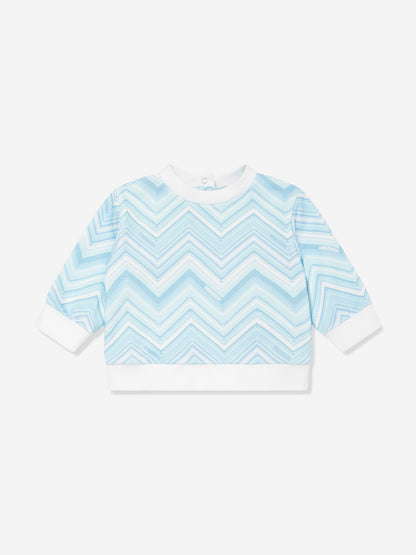 Missoni 男婴蓝色之字形运动衫