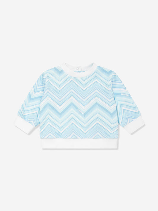 Missoni 男婴蓝色之字形运动衫