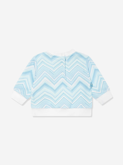 Missoni 男婴蓝色之字形运动衫